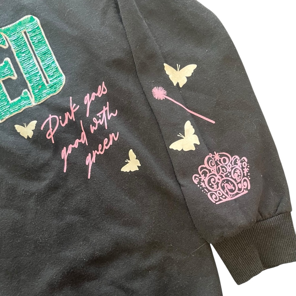 Wicked Musical Universal Studios Flip Sequin Graphic Sweatshirt size XXS - Picture 3 of 7